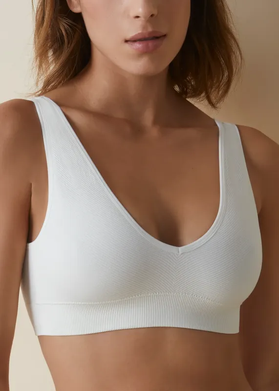 Бюстгальтер безшовний з V-подібним вирізом зі змінними подушечками LETIANA Selene